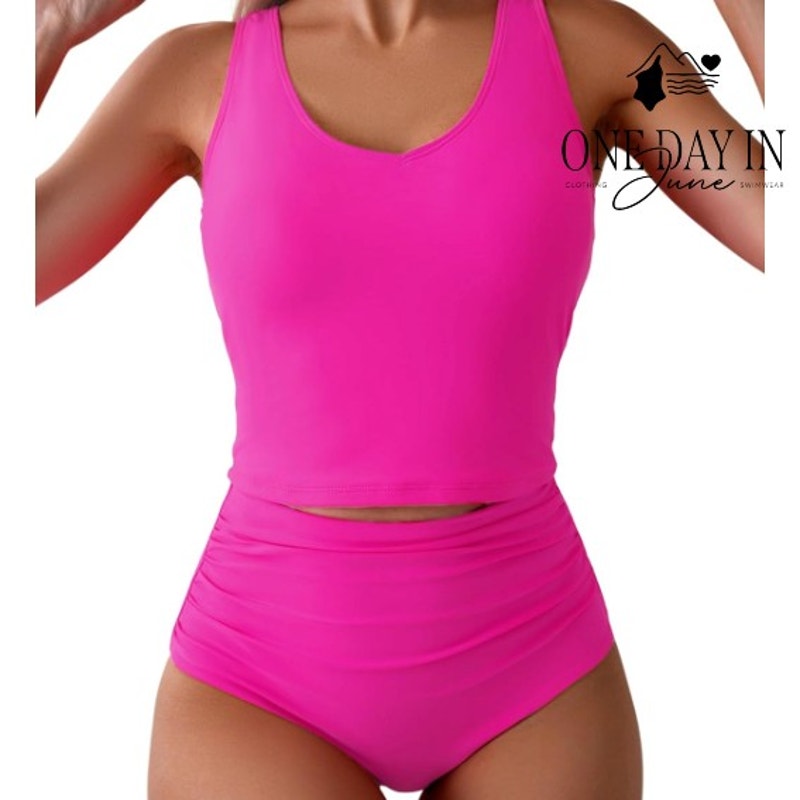 Eomenie High Waist Crop Bikini Swimsuit Size M