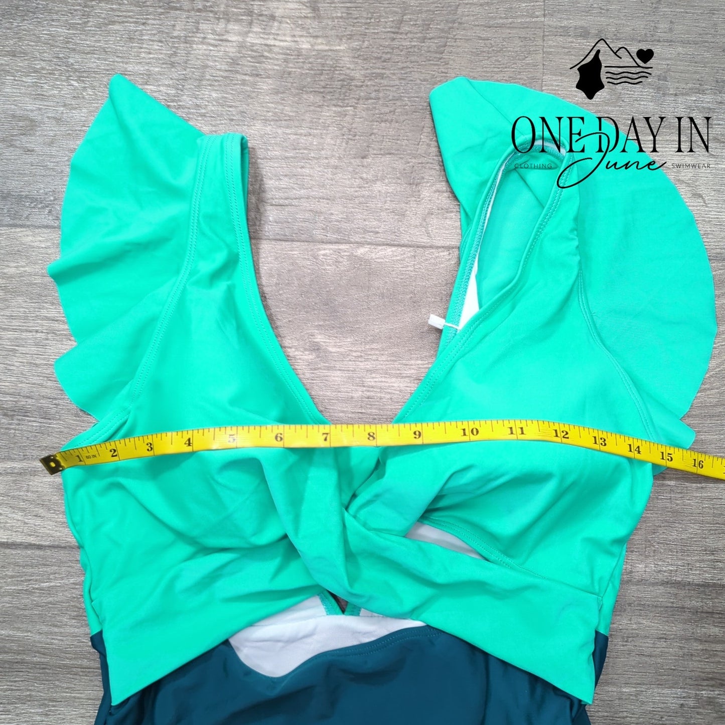 B2Prity Cross Front Cut Out Ruffle Shoulder One Piece Swimsuit Size M