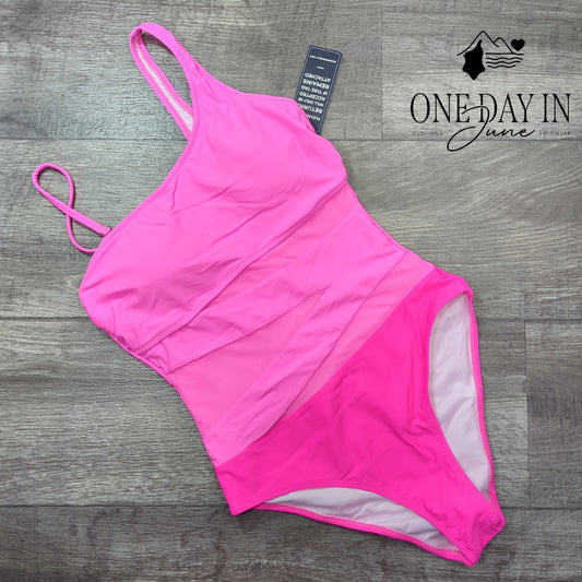 Blooming Jelly One Shoulder Mesh Cut Out One Piece Swimsuit Size S