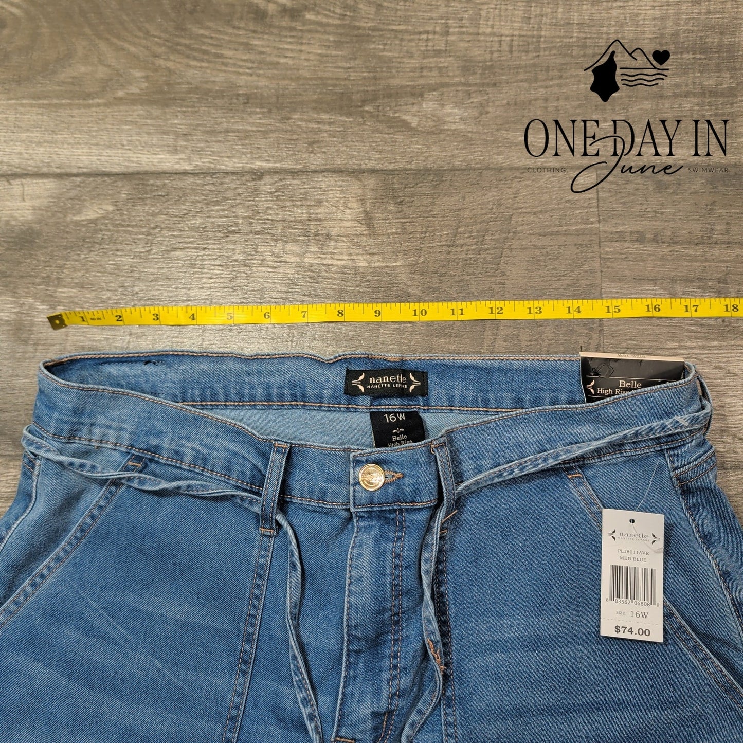 Nanette Lepore Plus Size Belle High Rise Wide Leg Crop Jeans Size 16W