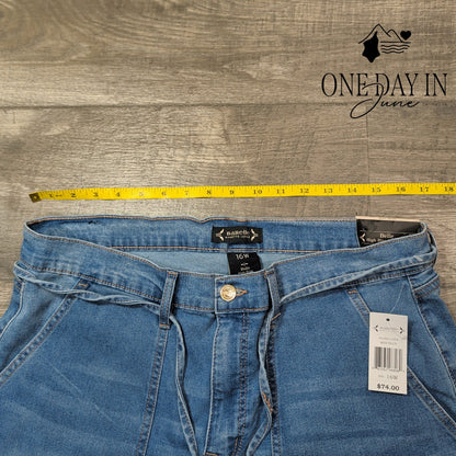 Nanette Lepore Plus Size Belle High Rise Wide Leg Crop Jeans Size 16W