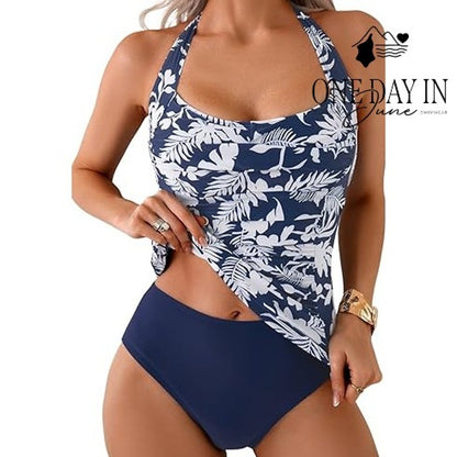 B2Prity V Neck Halter Tankini Swimsuit Size XL