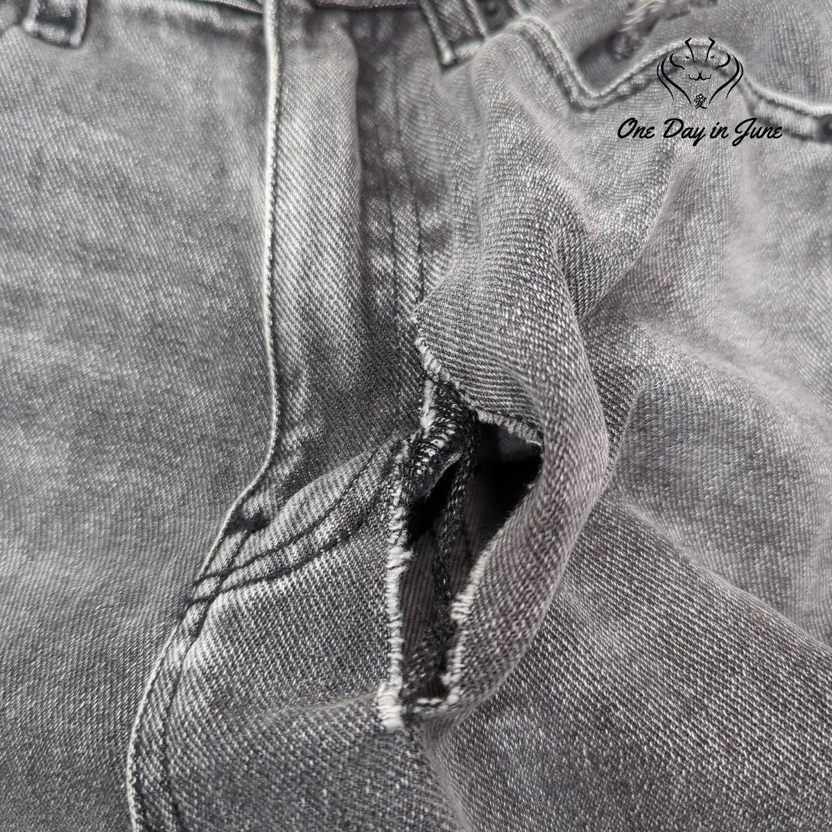 Pacsun 90s Boyfriend Distressed Jeans Gray Black High Rise NWT Size 24 (0)