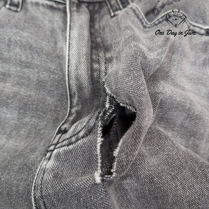 Pacsun 90s Boyfriend Distressed Jeans Gray Black High Rise NWT Size 24 (0)
