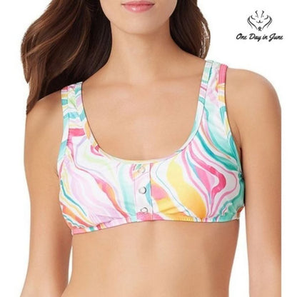 Sugar Beach Tie Dye Bralette Bikini Top Size XL