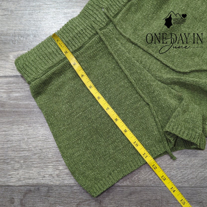 Sage Drawstring Knit Shorts Size S