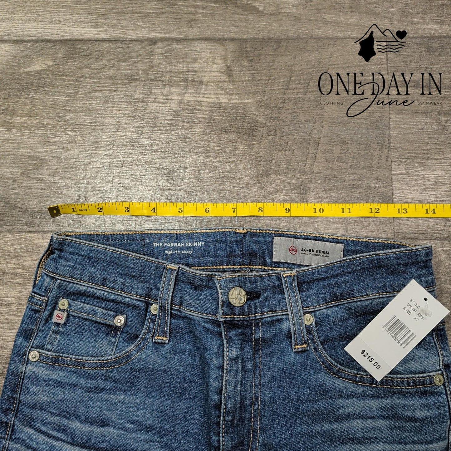 AG Adriano Goldschmied Farrah Skinny Jeans High Rise Blue Denim NWT Size 4 (27)