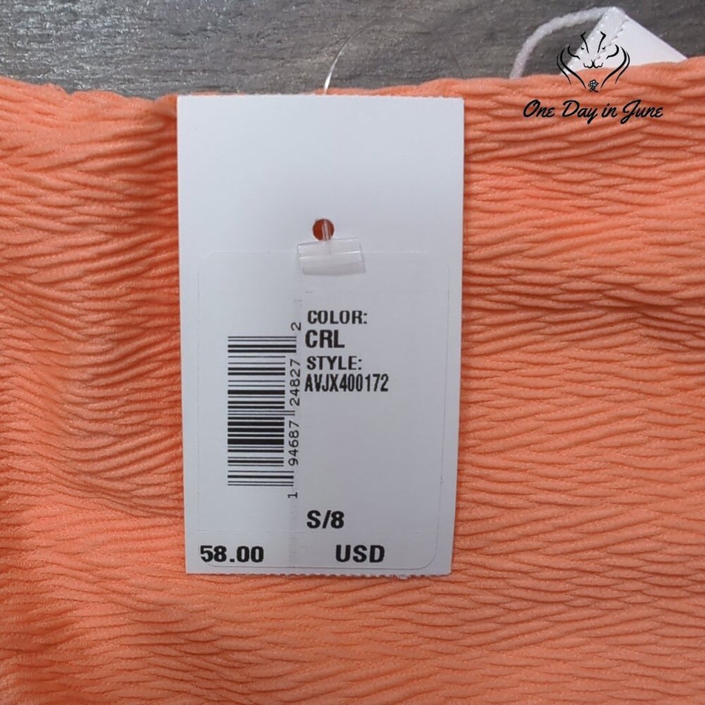 RVCA Textured Cheeky Bikini Bottom Size S