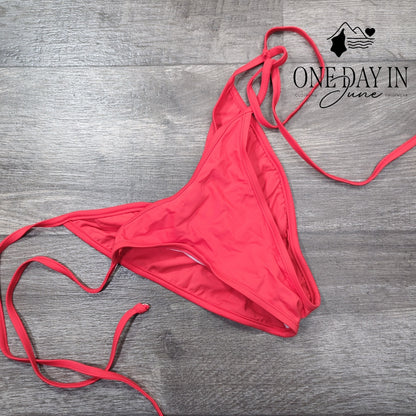 Charmo Ruched Tie Side Bikini Bottom Size M