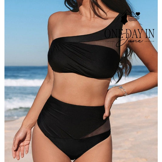 Cupshe One Shoulder High Waist Bikini Swimsuit Size L