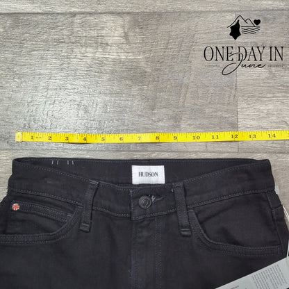 Hudson Rosalie High Rise Wide Leg Ankle Jeans Black NWT $215 Size 26 (2)