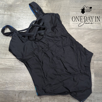 Aleumdr Cage Back Training One Piece Swimsuit Size XL