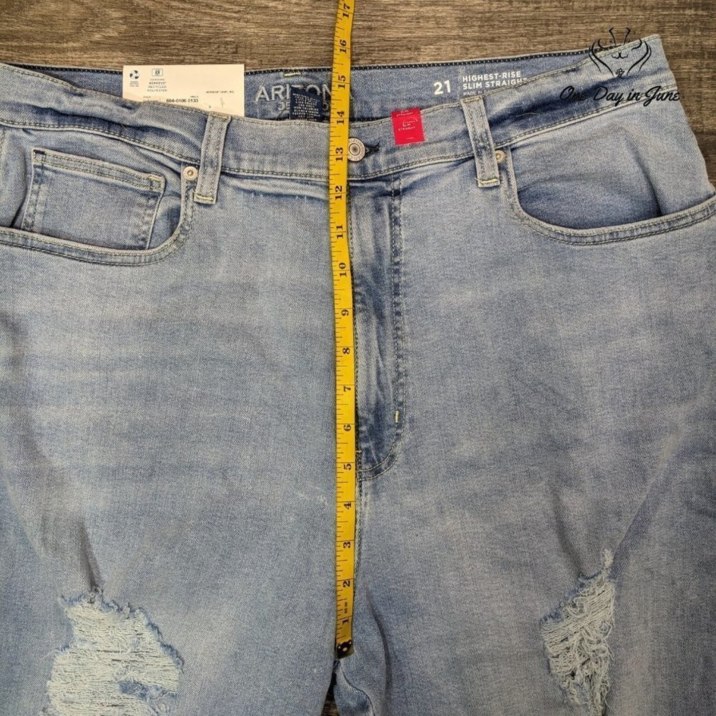 Arizona Jean Co. Juniors Highest Rise Slim Straight Size 21