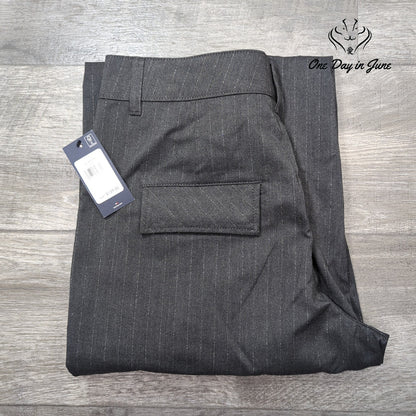Tommy Hilfiger Metallic Pinstripe Wide Leg Cargo Pants Gray NWT Size 8