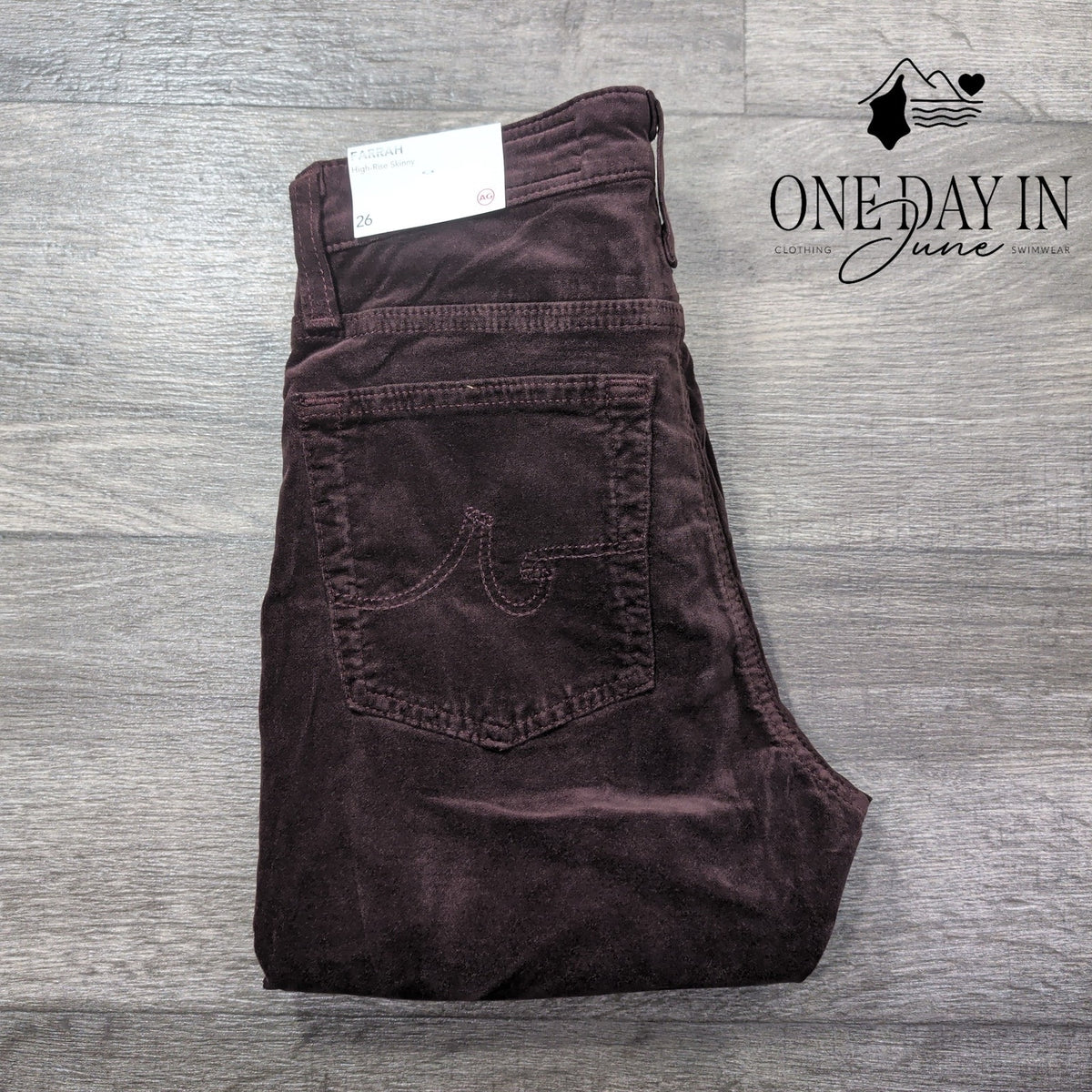 AG Adriano Goldschmied Farrah High Rise Skinny Jeans Burgundy NWT Size 2 (26)