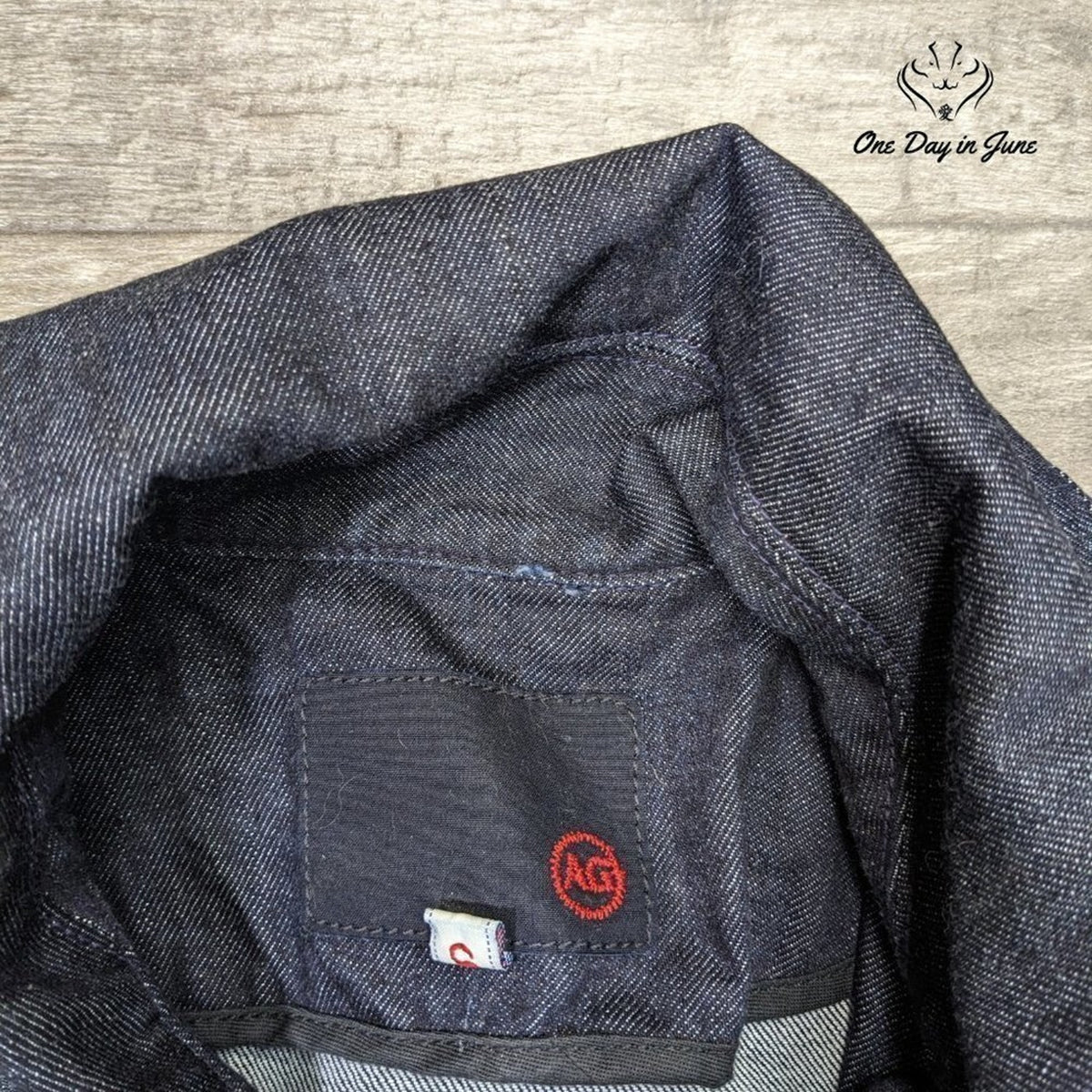 AG Adriano Goldschmied Snap Front Denim Jacket Dark Indigo Moto Size S