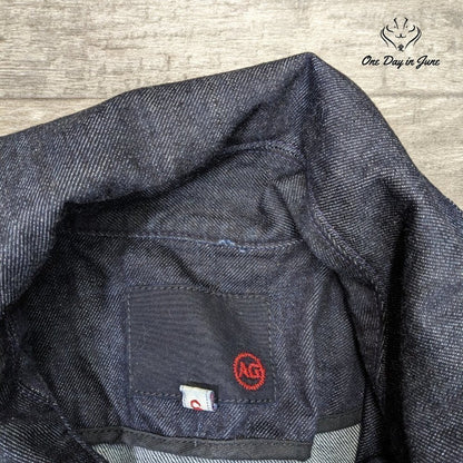 AG Adriano Goldschmied Snap Front Denim Jacket Dark Indigo Moto Size S