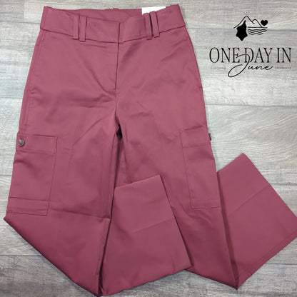 Chico's Sateen Cargo Pants Blackcurrant Burgundy NWT Size Chico's 0 (4)