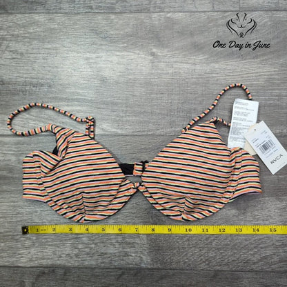 RVCA Cosmic Way Underwire Bikini Top Striped NWT $65 Size L