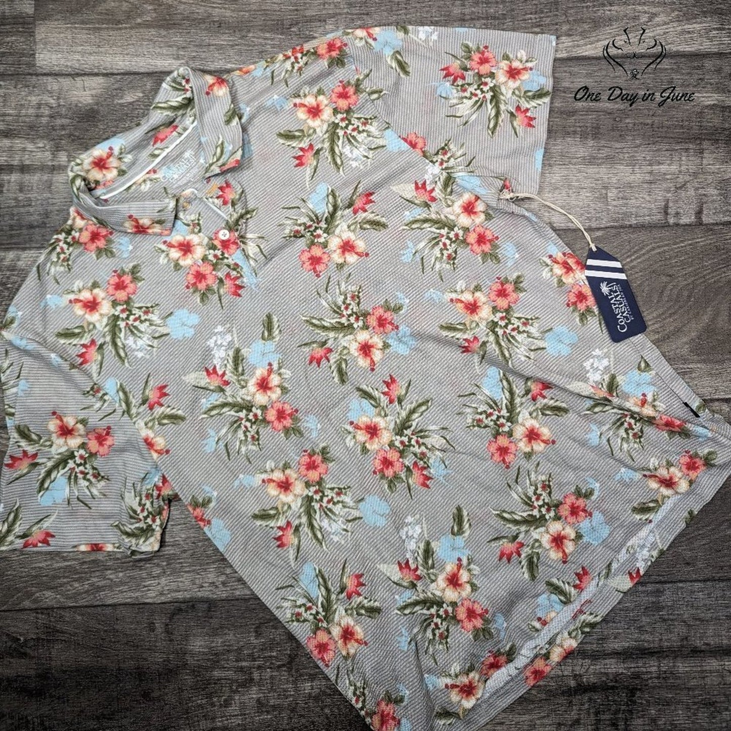 Caribbean Joe Coastal Casuals Polo Shirt Size L