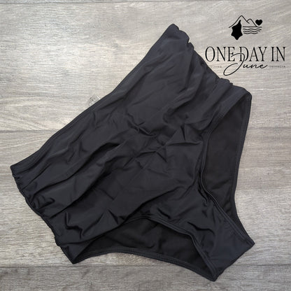 Sporlike High Waist Ruched Bikini Bottom Women's Black Size M