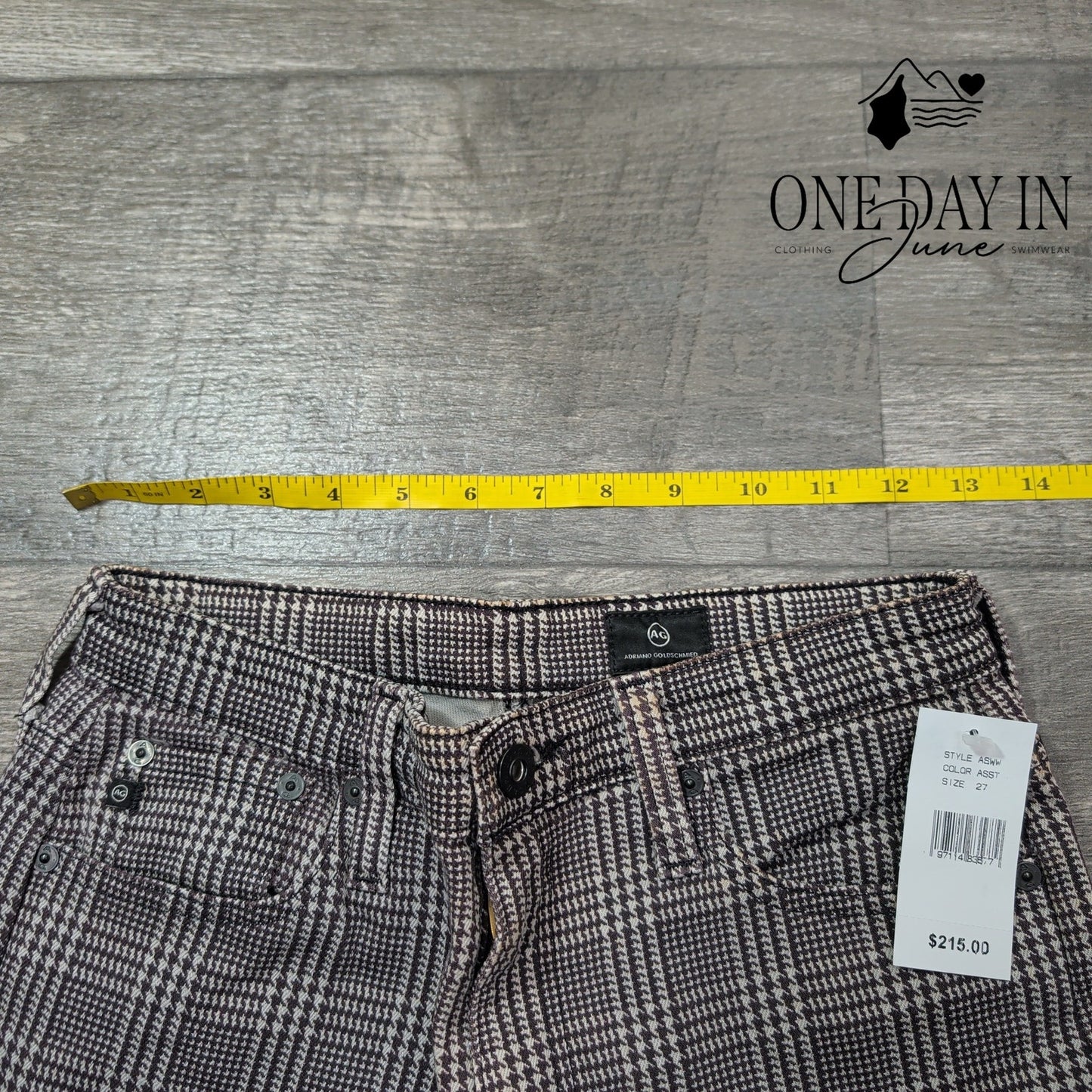 AG Adriano Goldschmied Wide Leg Crop Plaid Pants NWT $215 Size 4 (27)