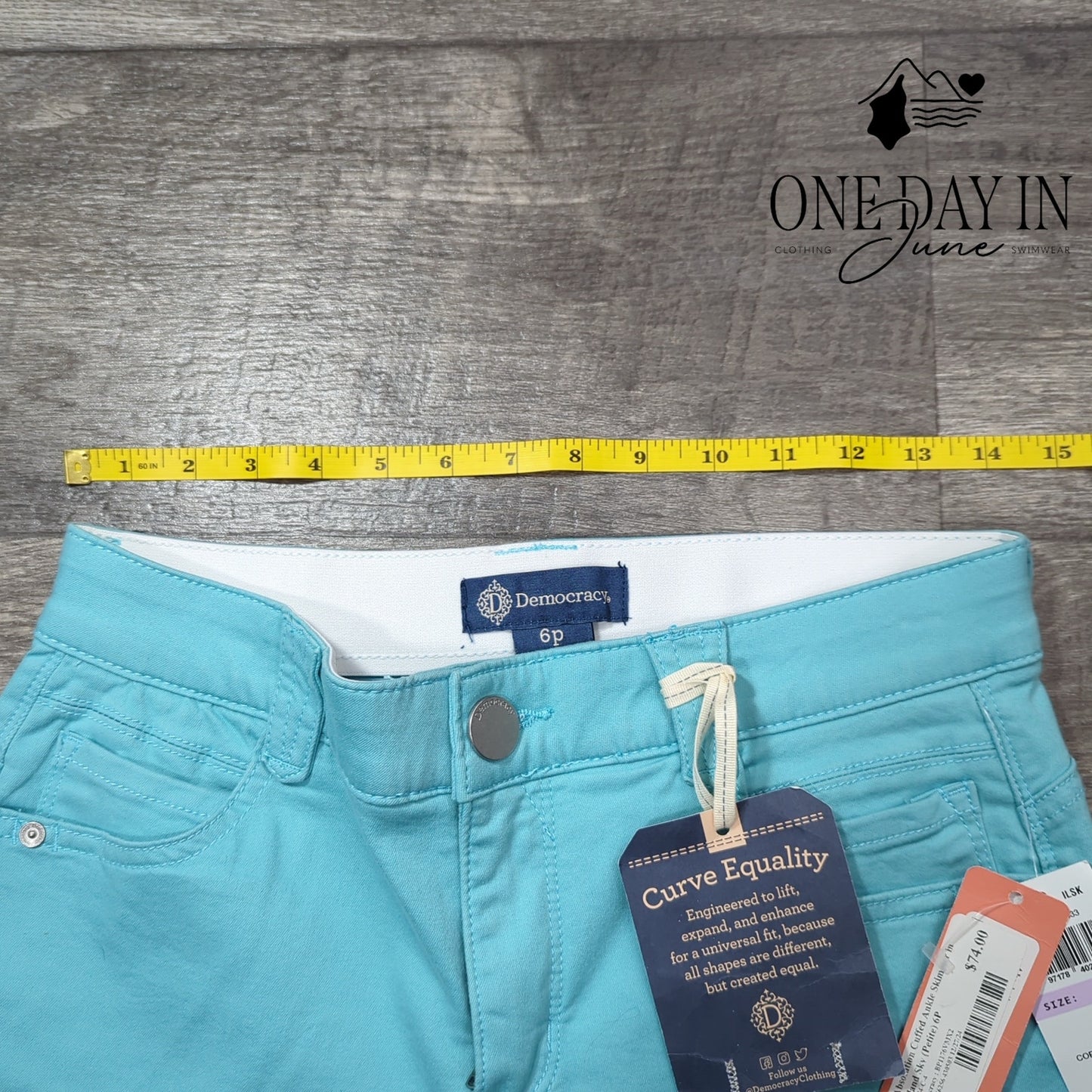 Democracy Petite Ab Solution Cuffed Ankle Skimmer Jeans Size 6P