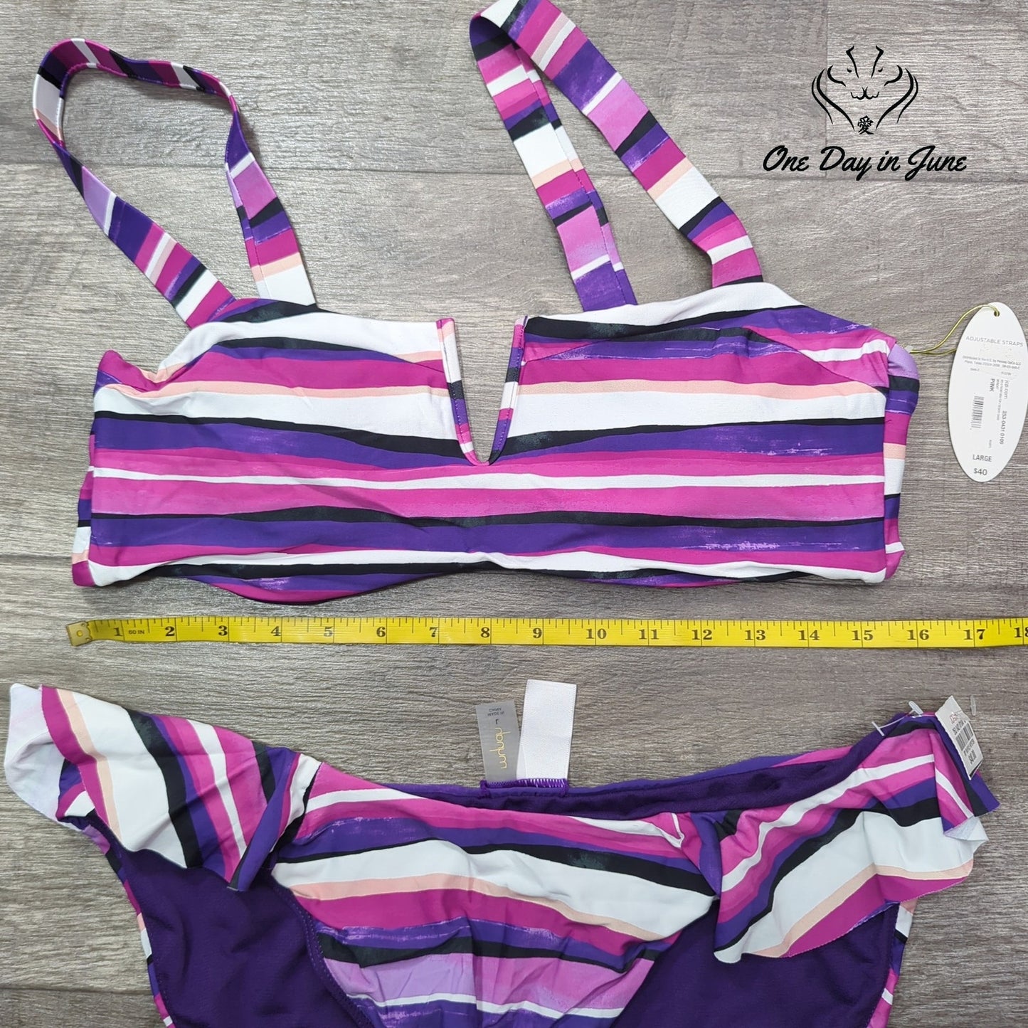 Mynah V Wire Padded Bikini Swimsuit Size L