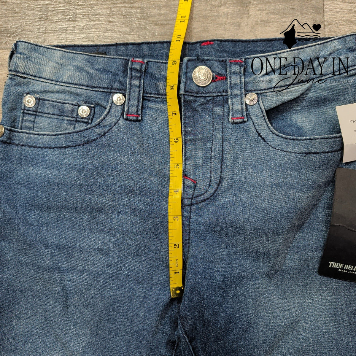 True Religion Girls Geno Slim Leg Jeans Bahama Blue Wash NWT Size 14