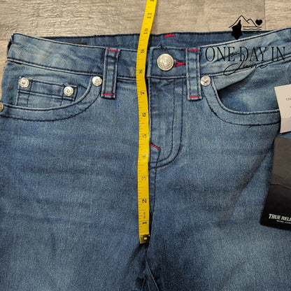 True Religion Girls Geno Slim Leg Jeans Bahama Blue Wash NWT Size 14