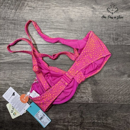 Seafolly Women's F Cup Tie Front Tank Bikini Top Swimsuit Size 4