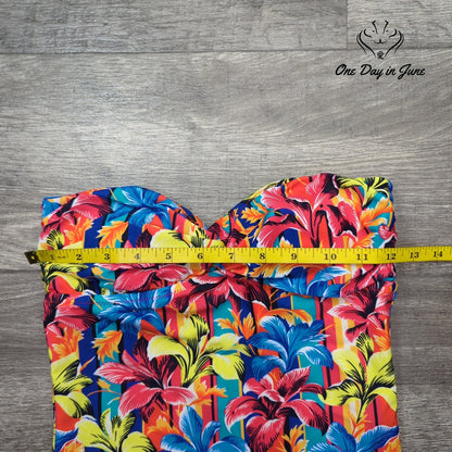 J. Crew Cross Front Strapless One Piece Swimsuit Size 2