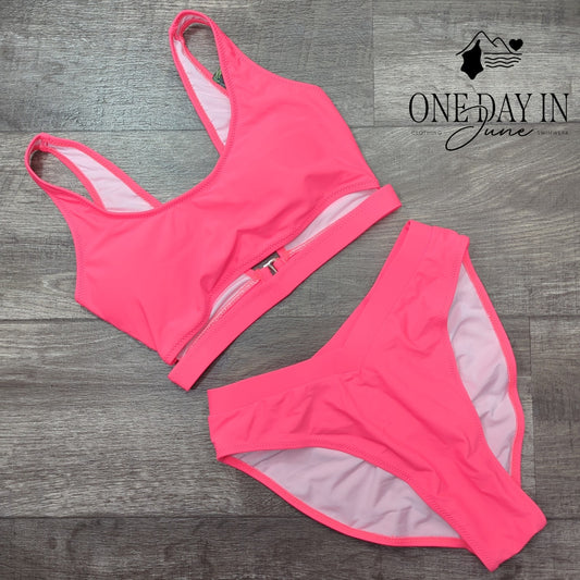 Blooming Jelly Crop Top Ruched Back Bikini Swimsuit Size S