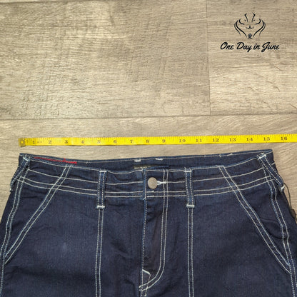 True Religion Denim Cargo Maxi Skirt Size 28 (6)