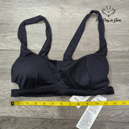 RVCA Solid Bralette Bikini Top Black Cutout Scoop Neck NWT $50 Size XS