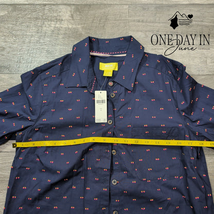 Maeve Button Front Long Sleeve Top Size 4