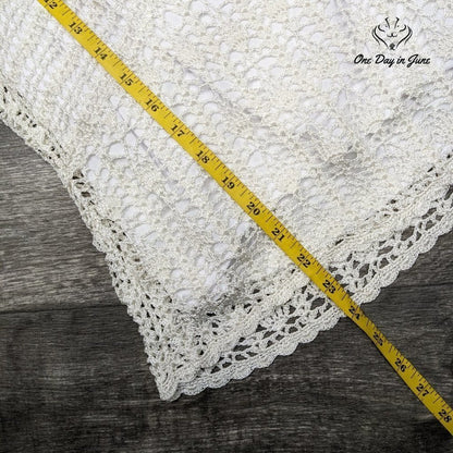 Talbots Petite Hand Knot Crochet Layered Top Size S