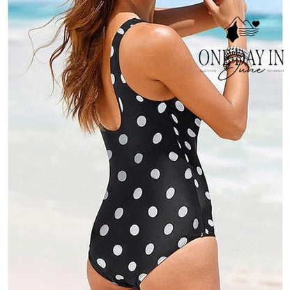 Aimage Polka Dot One Piece Swimsuit Size L