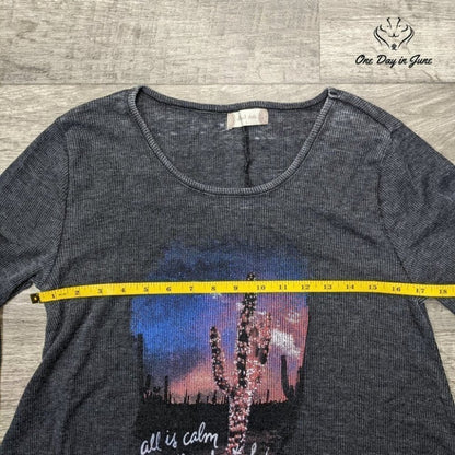 Altar'd State Women's Long Sleeve Christmas T Shirt Size L