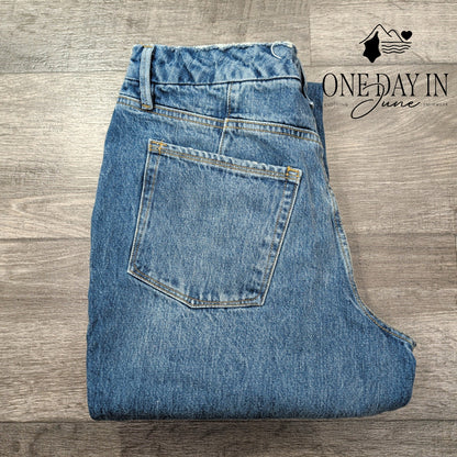 Good American Good 90s Icon Straight Leg Jeans Blue952 High Rise NWT Size 14