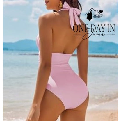 Aimage Halter One Piece Swimsuiit Size M