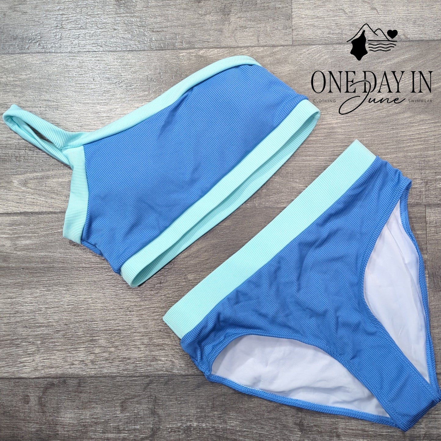 Aleumdr One Shoulder Ribbed Bikini Swimsuit Size S