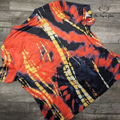 Annystore Plus Size Short Set Casual Tie Dye Bodycon Shorts Size 5XL
