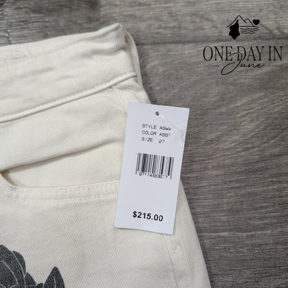 AG Adriano Goldschmied The Tomas Baggy Straight Jeans Graphic Print NWT Size 4