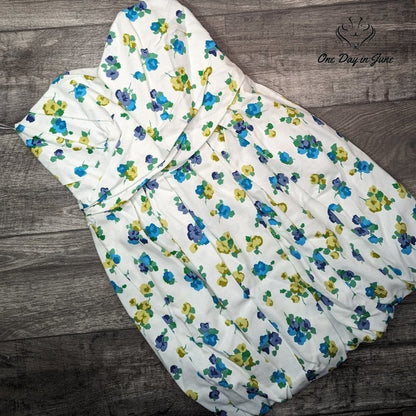 David's Bridal Strapless Floral Bubble Dress Size 14