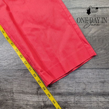 Alfred Dunner Classic Fit Pull On Pants Short Coral Red NWT Size 8