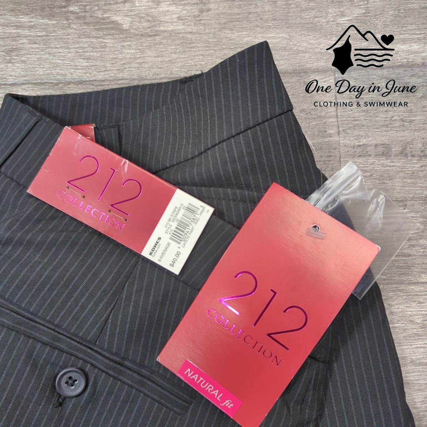 212 Collection Natural Fit Straight Leg Dress Pants Size 8