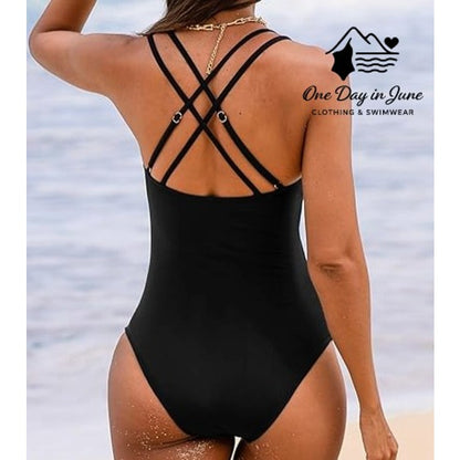 Cupshe V Neck Mesh Cutout One Piece Swimsuit Size M