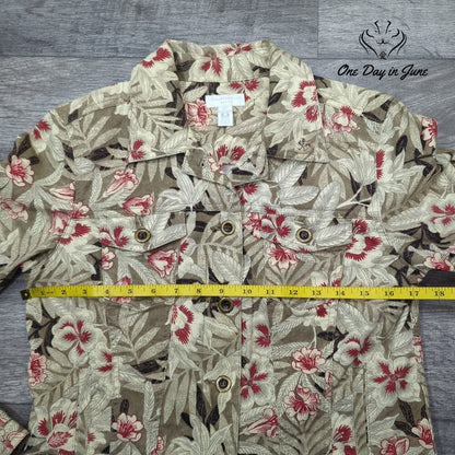 Charter Club Floral Denim Jacket Size P/P