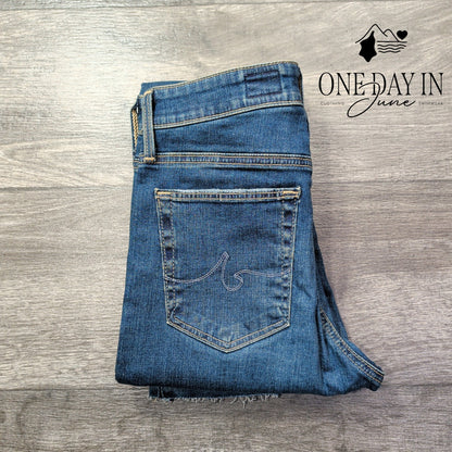 AG Adriano Goldschmied The Farrah Skinny Distressed Jeans Blue NWT Size 4 (27)